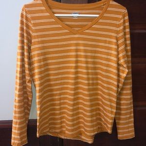 Striped v-neck long sleeve